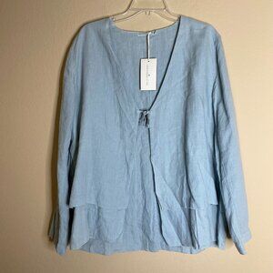 NEW mes soeurs et moi eleira linen lagenlook blazer jacket (size t6)